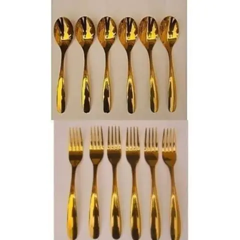 Stainless Steel Gold/Silver Spoon/Fork — Buy online at Fresh Mart