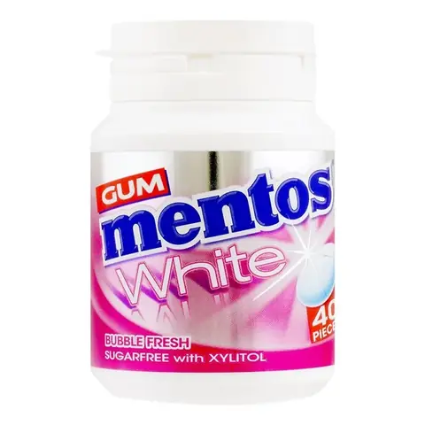 Mentos White Chewing Gum Bubble Fresh 38Pcs