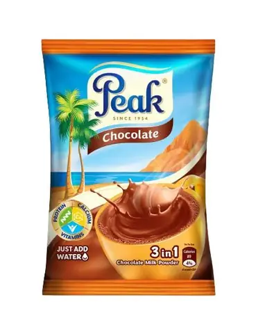 Peak Chocolate Milk Powder 380G 3 In 1Grm Satchet — Buy online at Fresh Mart